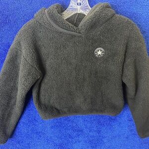 Black‎ Converse fleece hoodie with embroidered logo #fleecelove